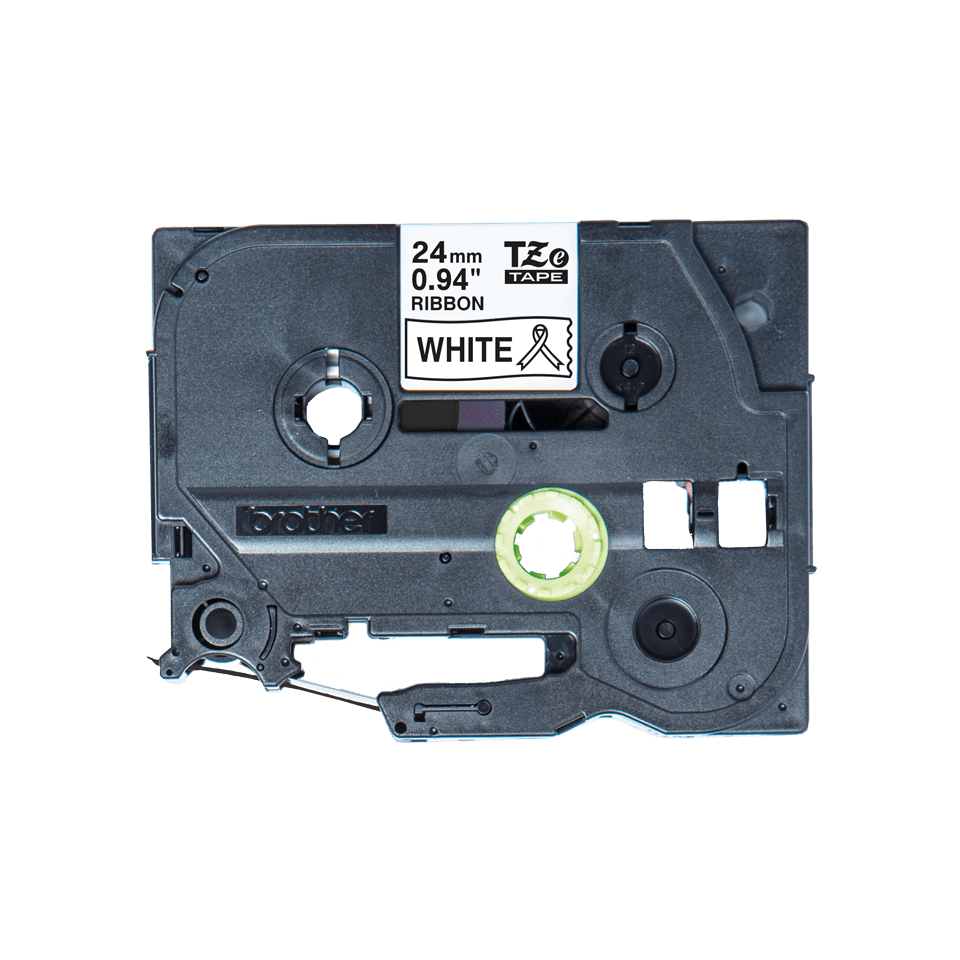 Oriģināla Brother TZe-R251 auduma lentes kasete – melnas drukas balta, 24mm plata 2